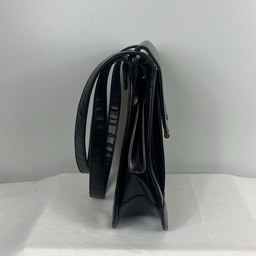 Gianni Versace Vintage Black Leather Shoulder Bag Purse - Picture 6 of 17